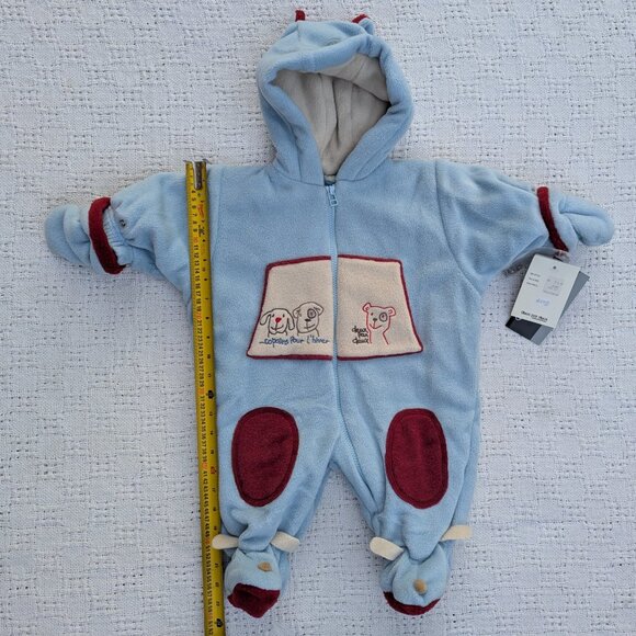 Deux Par Deux Babies' Hooded Insulated Snowsuit + Hat Age 3 Month, 6 m, 9 m NEW - Picture 12 of 16